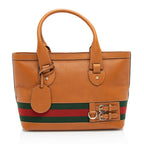 Gucci Leather Web Heritage Medium Tote (SHF-XXWAnW)