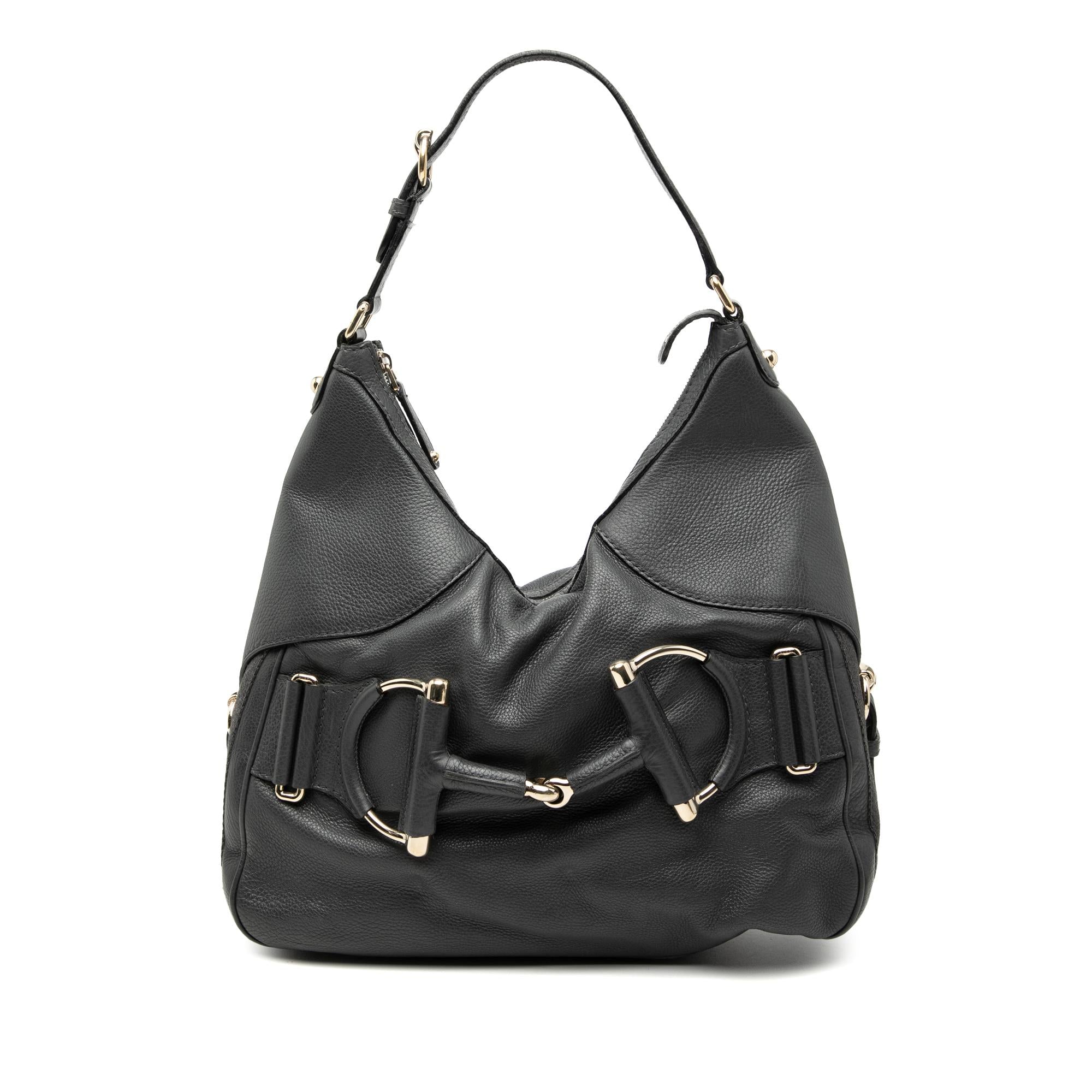 Gucci Leather Web Horsebit Heritage Hobo