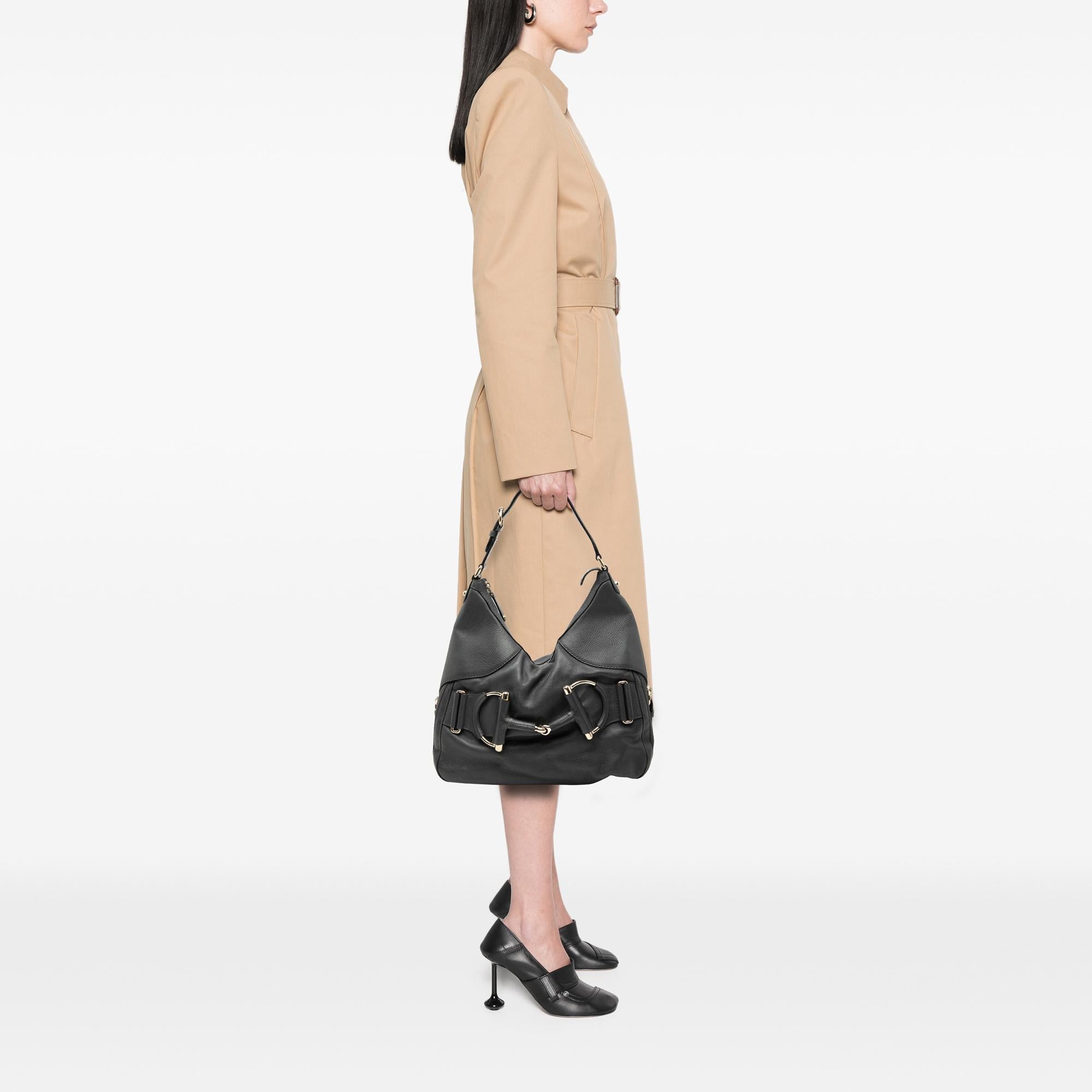 Gucci Leather Web Horsebit Heritage Hobo