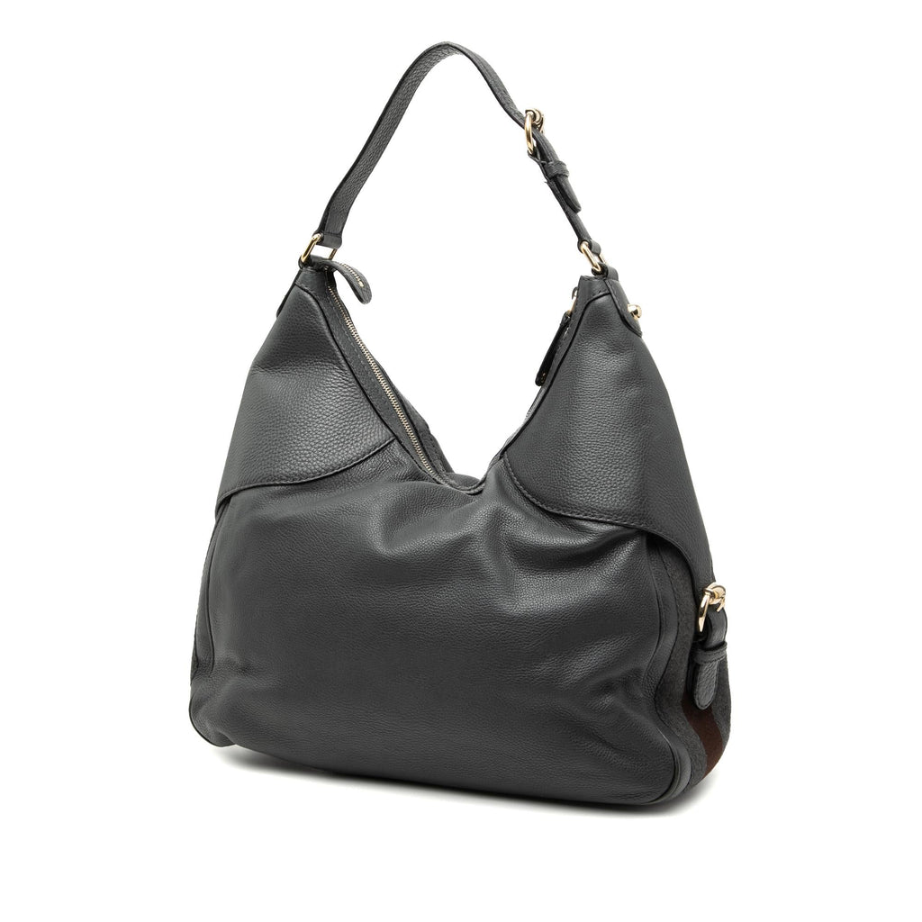 Gucci Leather Web Horsebit Heritage Hobo