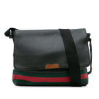Gucci Leather Web Messenger Bag