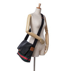 Gucci Leather Web Messenger Bag