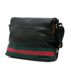 Gucci Leather Web Messenger Bag