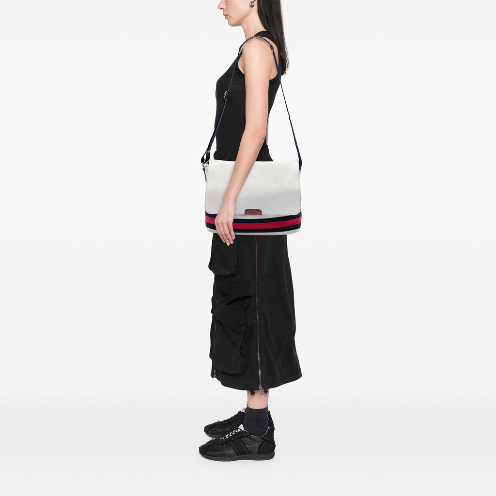 Gucci Leather Web Messenger Bag