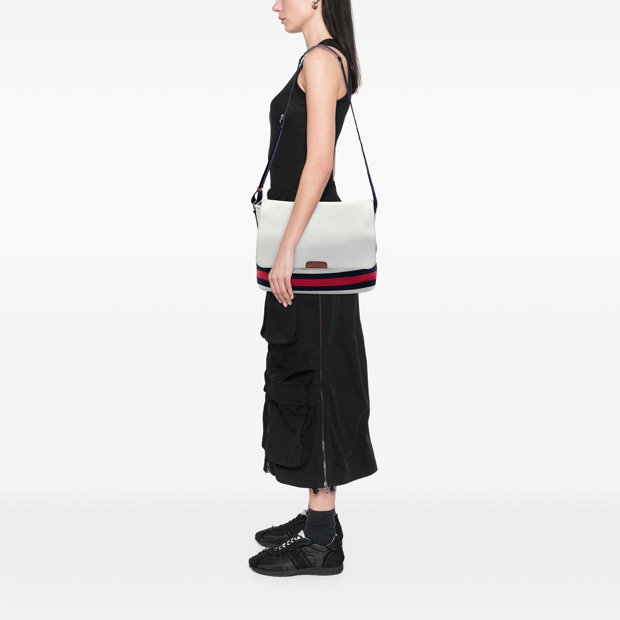 Gucci Leather Web Messenger Bag