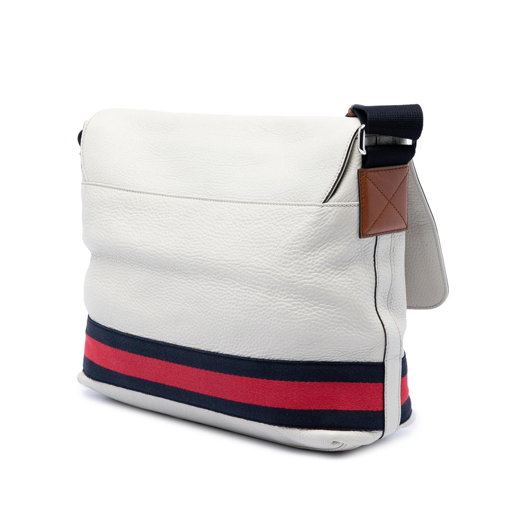 Gucci Leather Web Messenger Bag