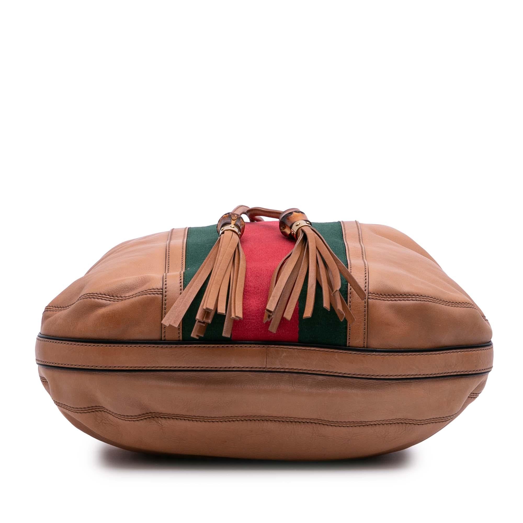 Gucci Leather Web Rania Drawstring Shoulder Bag