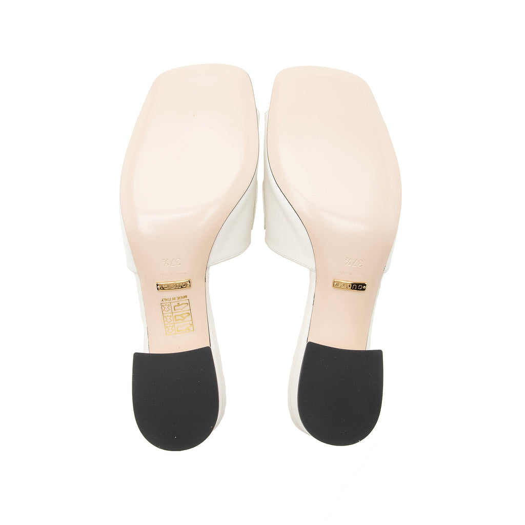 Gucci Leather Zumi Malaga Kid Slide Sandals - Size 7.5 / 37.5 (SHF-22753)