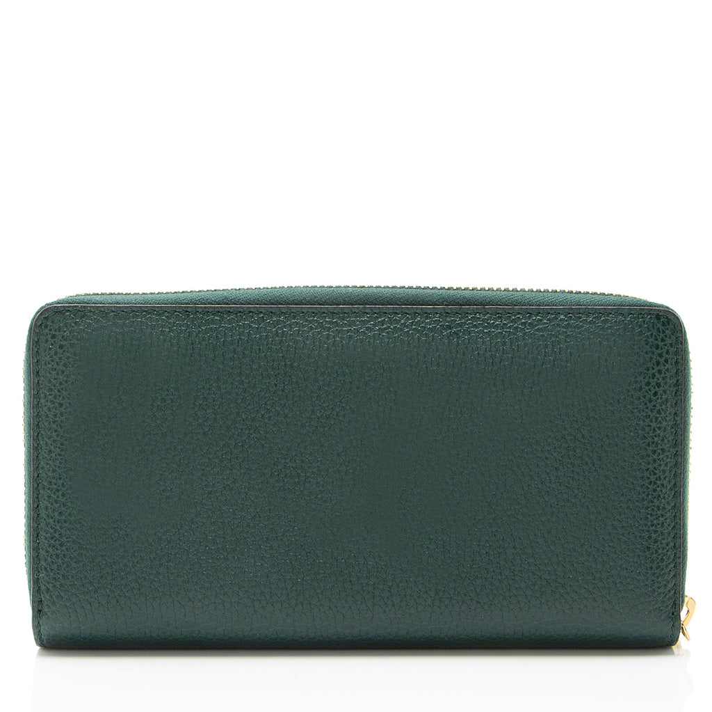 Gucci Leather Zumi Zip Around Wallet