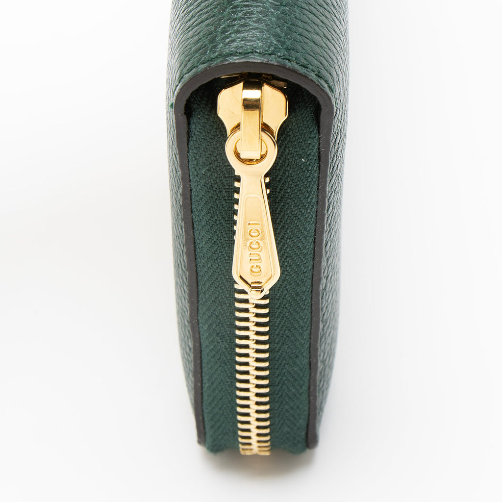 Gucci Leather Zumi Zip Around Wallet