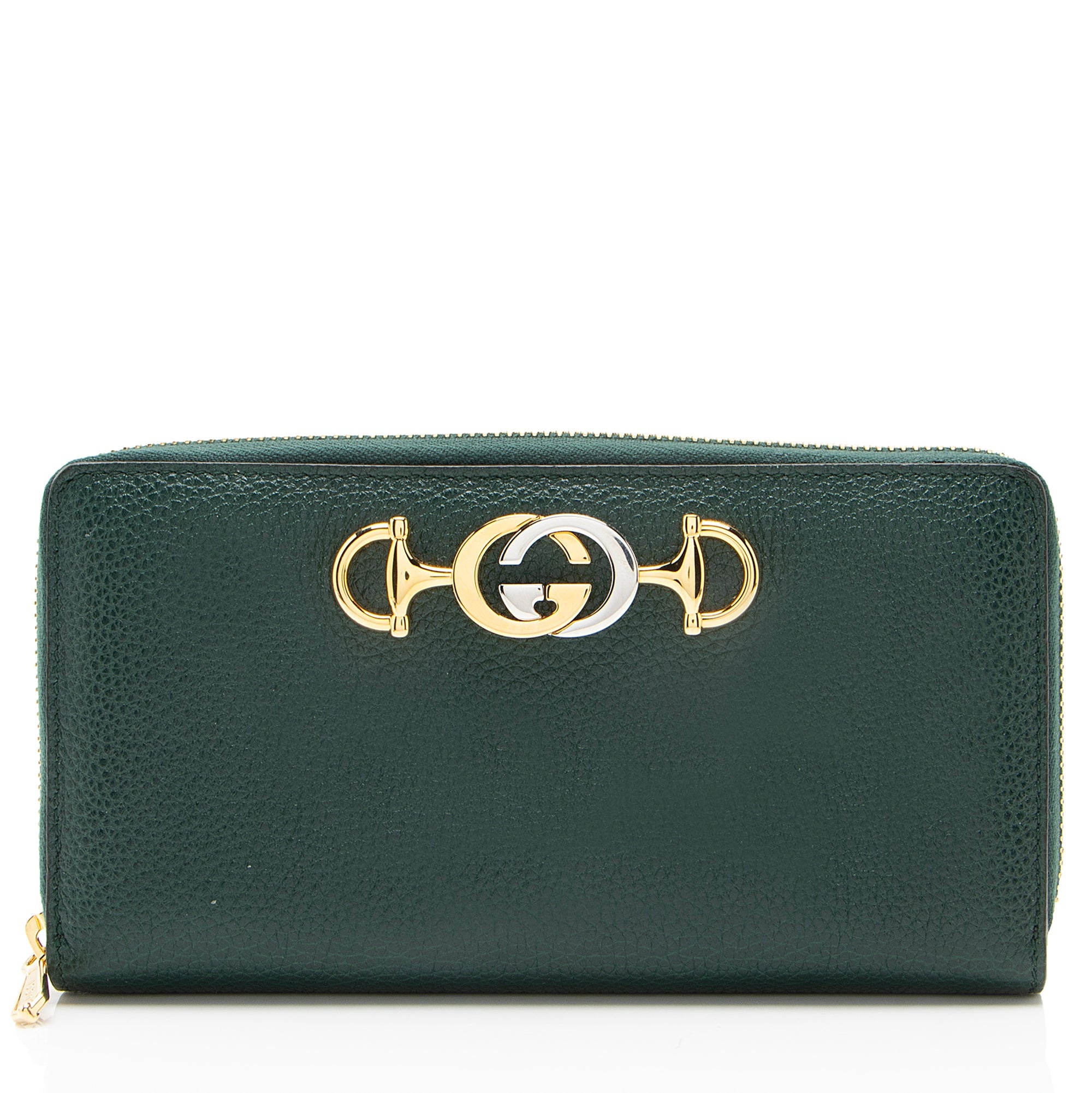 Gucci Leather Zumi Zip Around Wallet