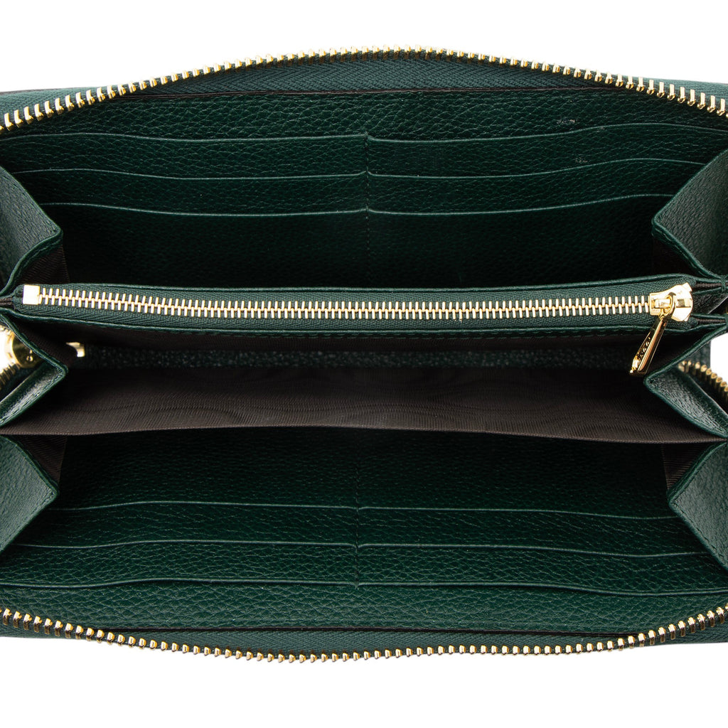 Gucci Leather Zumi Zip Around Wallet