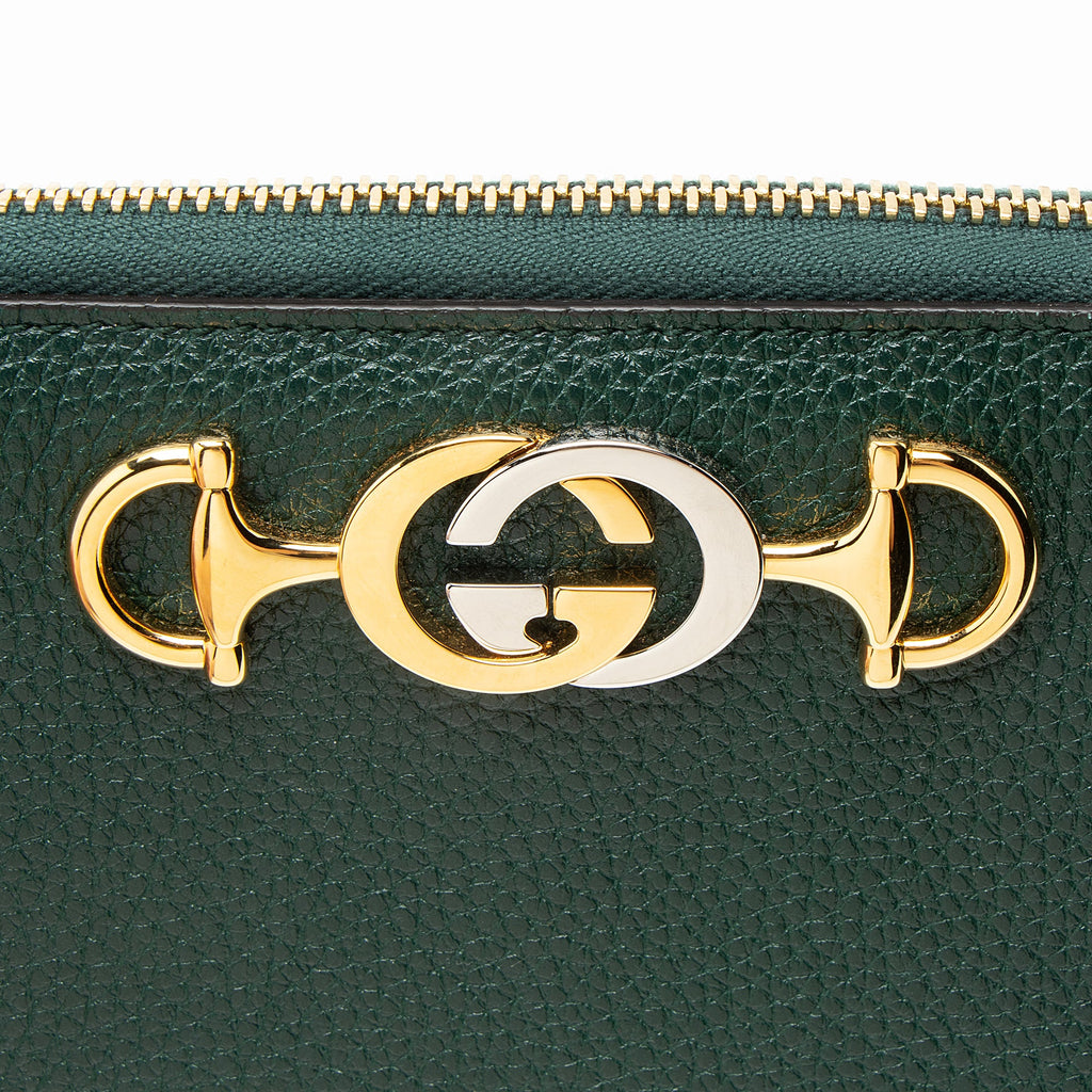 Gucci Leather Zumi Zip Around Wallet