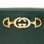 Gucci Leather Zumi Zip Around Wallet