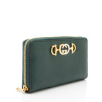 Gucci Leather Zumi Zip Around Wallet