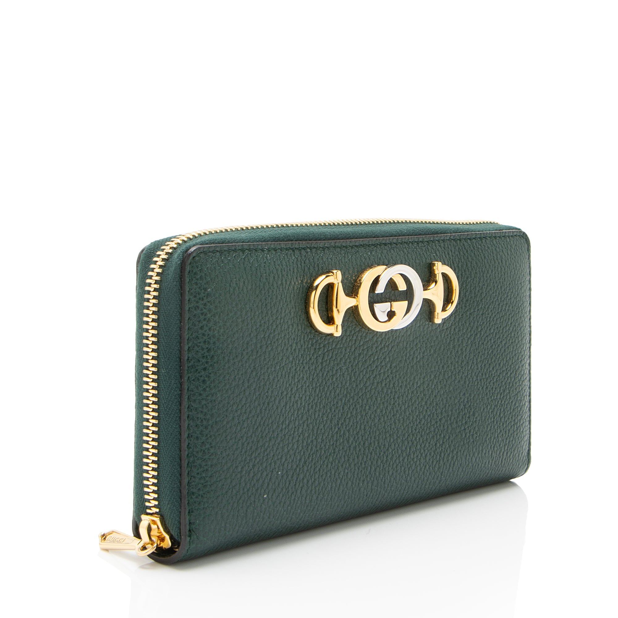 Gucci Leather Zumi Zip Around Wallet