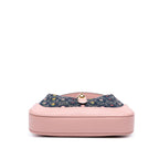 Gucci Limited Edition Mini GG Denim Embroidered Floral Jackie 1961 Crossbody