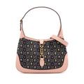 Gucci Limited Edition Small GG Embroidered Denim Floral Jackie 1961 Crossbody