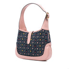 Gucci Limited Edition Small GG Embroidered Denim Floral Jackie 1961 Crossbody