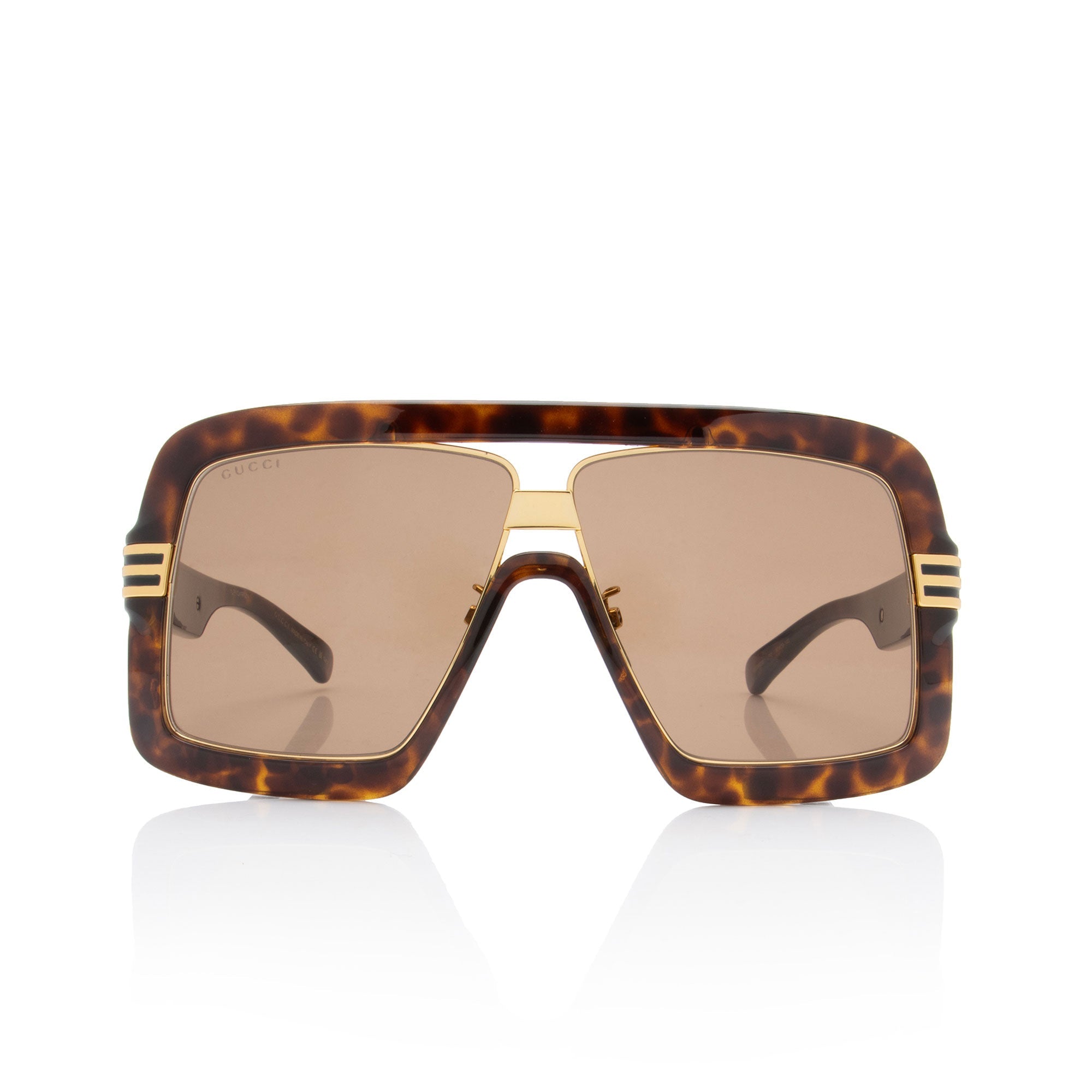 Gucci Logo Acetate Oversize Avaitor Sunglasses