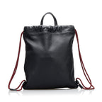 Gucci Logo Drawstring Leather Backpack (SHG-f1YPPC)