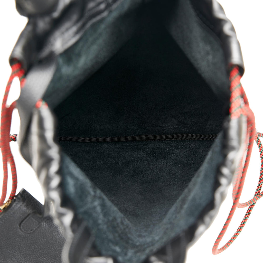 Gucci Logo Drawstring Leather Backpack (SHG-f1YPPC)
