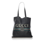 Gucci Logo Leather Tote Bag (SHG-29841)