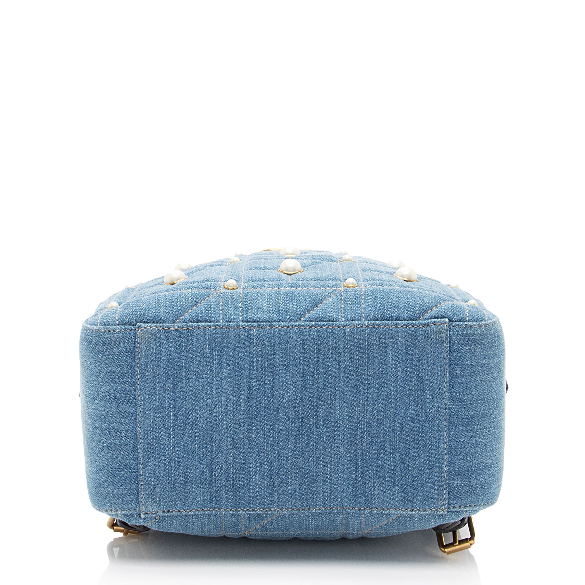 Gucci Matelasse Denim Pearl GG Marmont Backpack