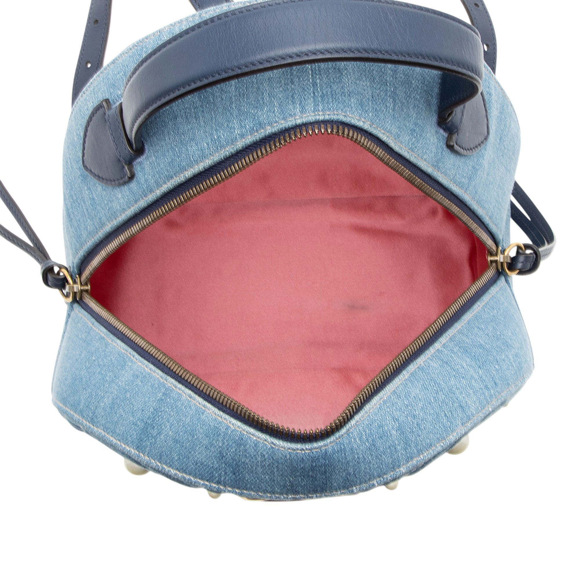 Gucci Matelasse Denim Pearl GG Marmont Backpack