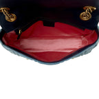 Gucci Matelasse Denim Pearl GG Marmont Medium Flap Bag