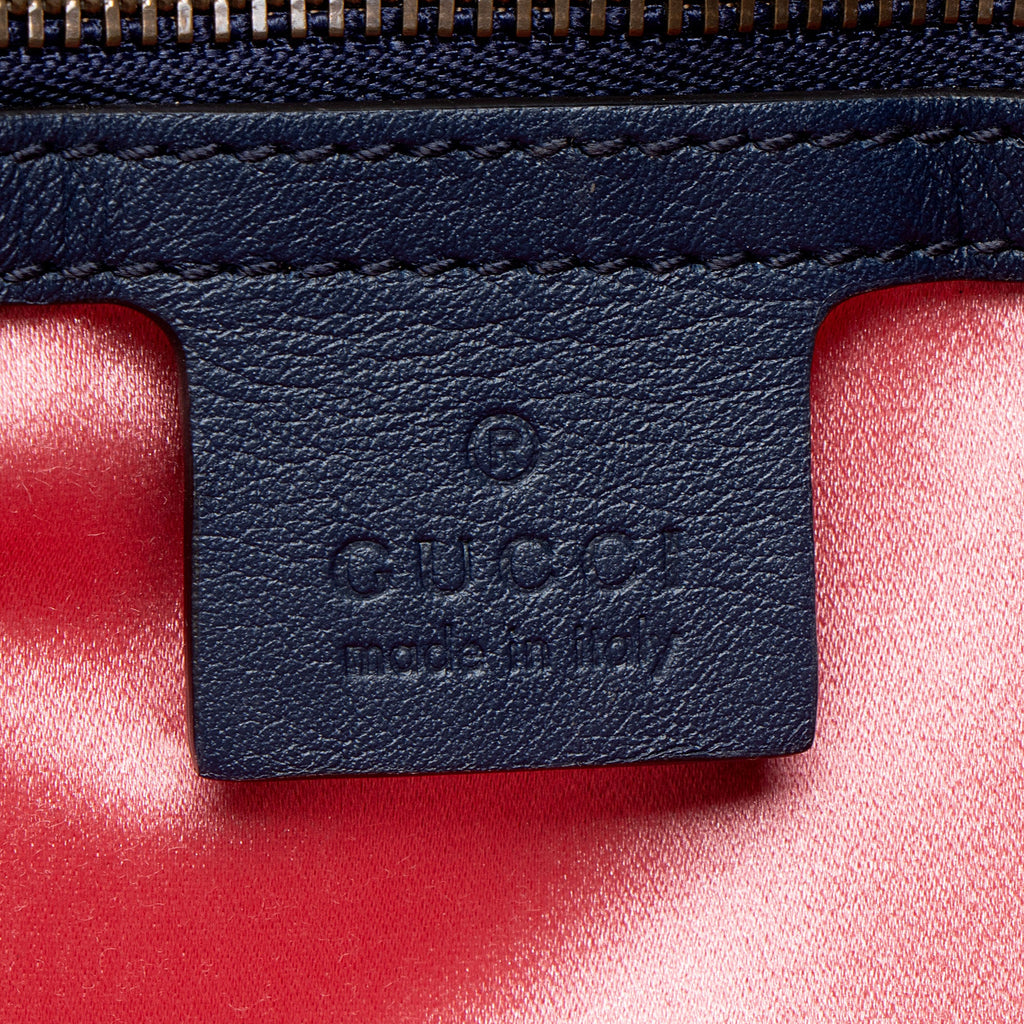 Gucci Matelasse Denim Pearl GG Marmont Medium Flap Bag