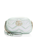 Gucci Iridescent Chevron Matelasse Leather GG Marmont Small Camera Bag