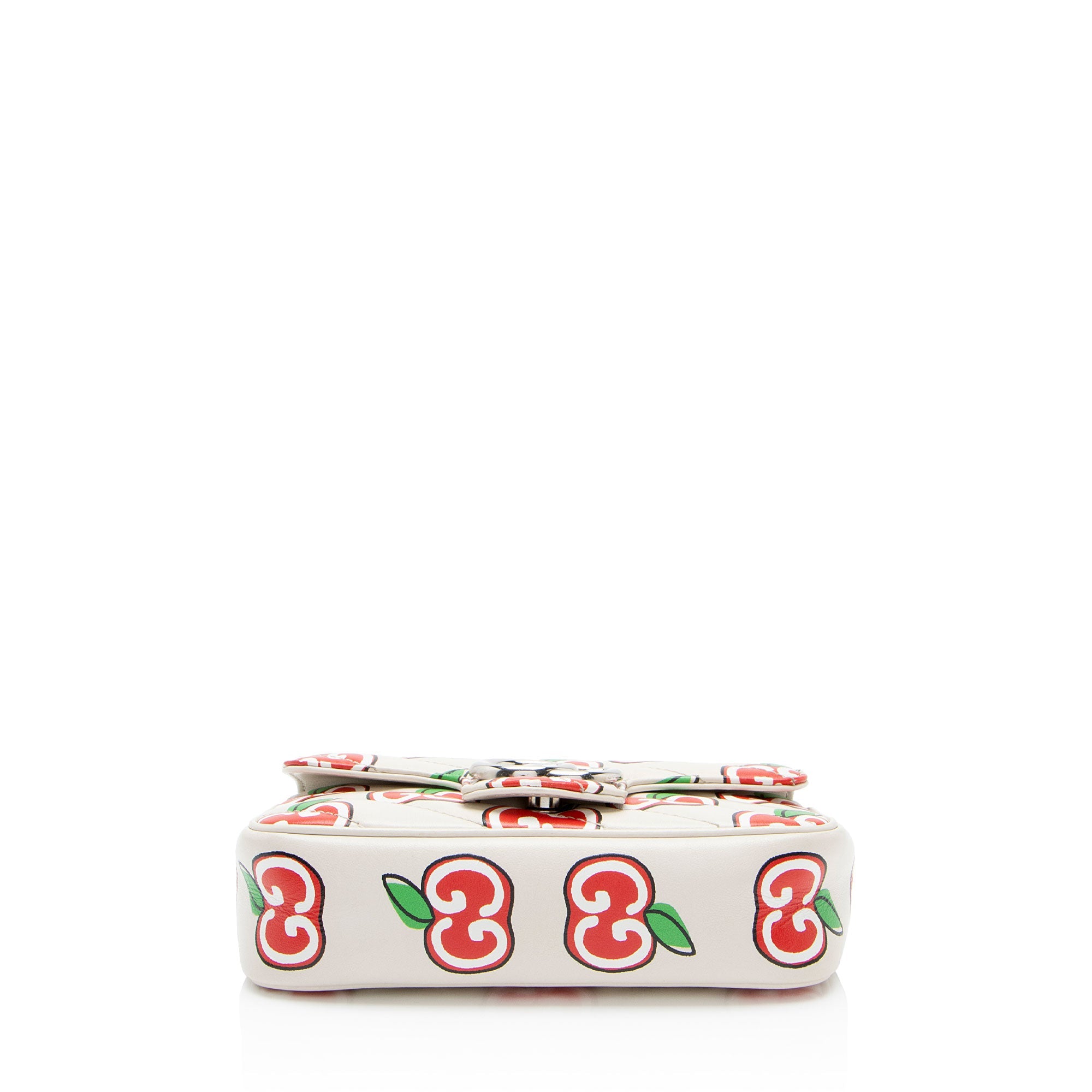 Gucci Matelasse Leather Apple GG Marmont Mini Flap Bag