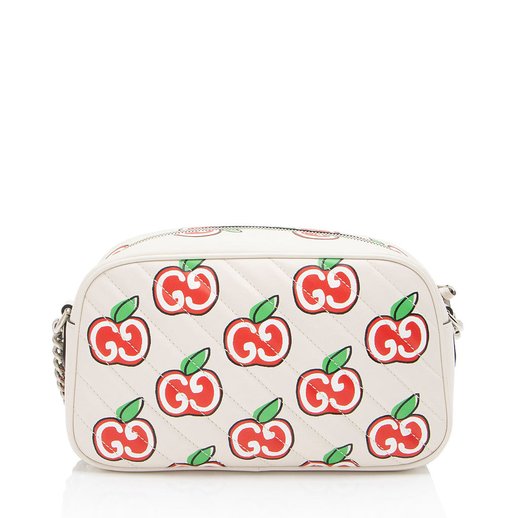 Gucci Matelasse Leather Apple GG Marmont Small Shoulder Bag