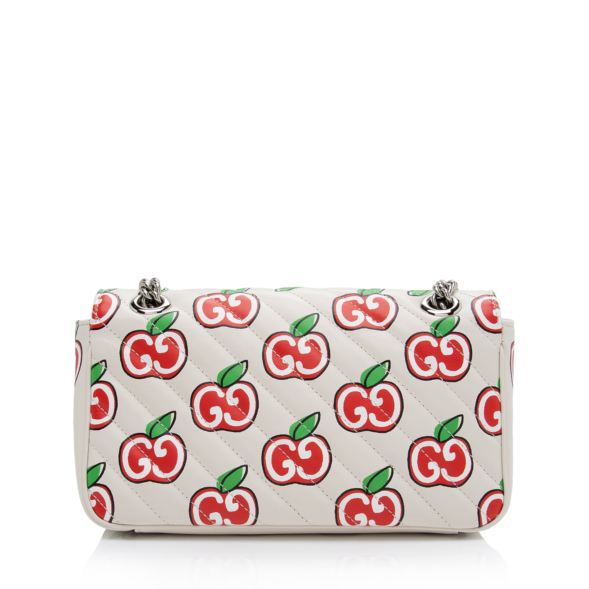 Gucci Matelasse Leather Apple Monogram GG Marmont Small Shoulder Bag (SHF-RyDLUZ)