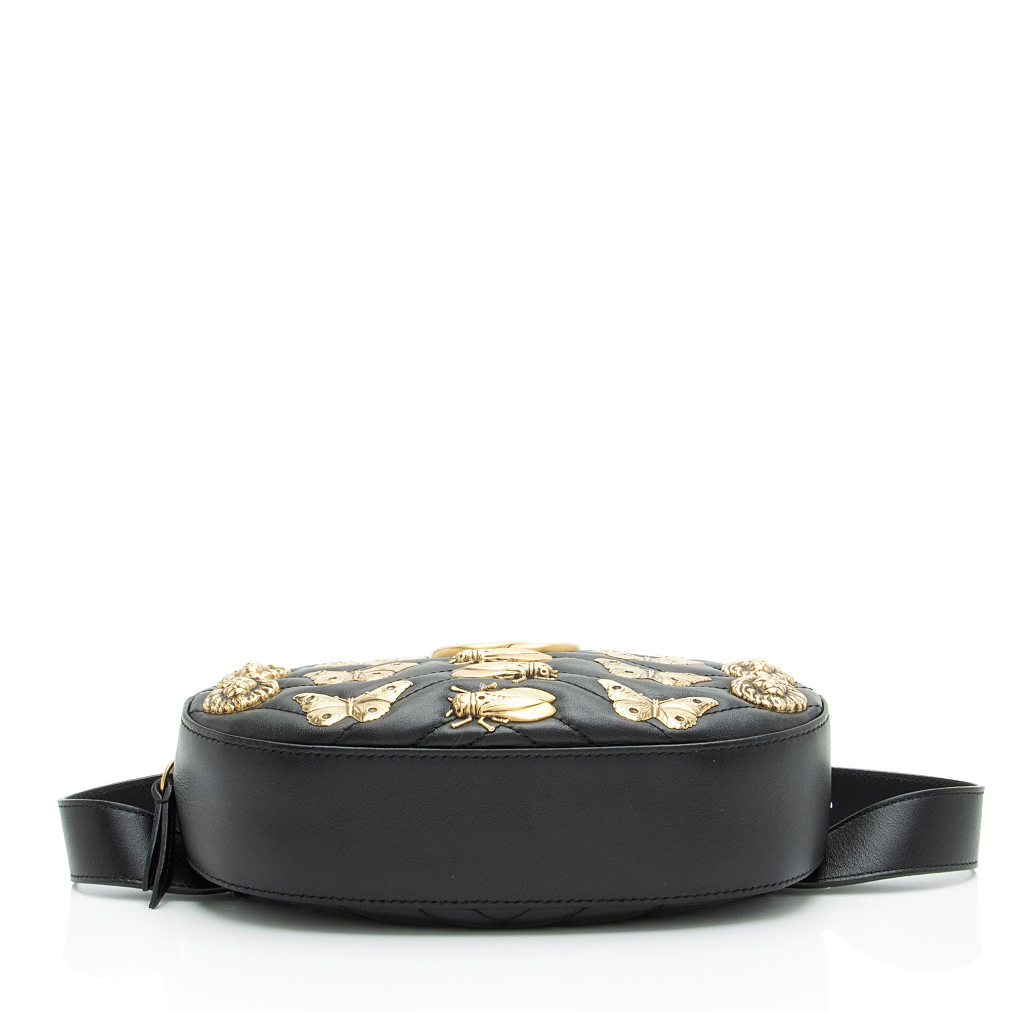 Gucci Matelasse Leather GG Marmont Animal Studs Belt Bag - Size 34 / 75
