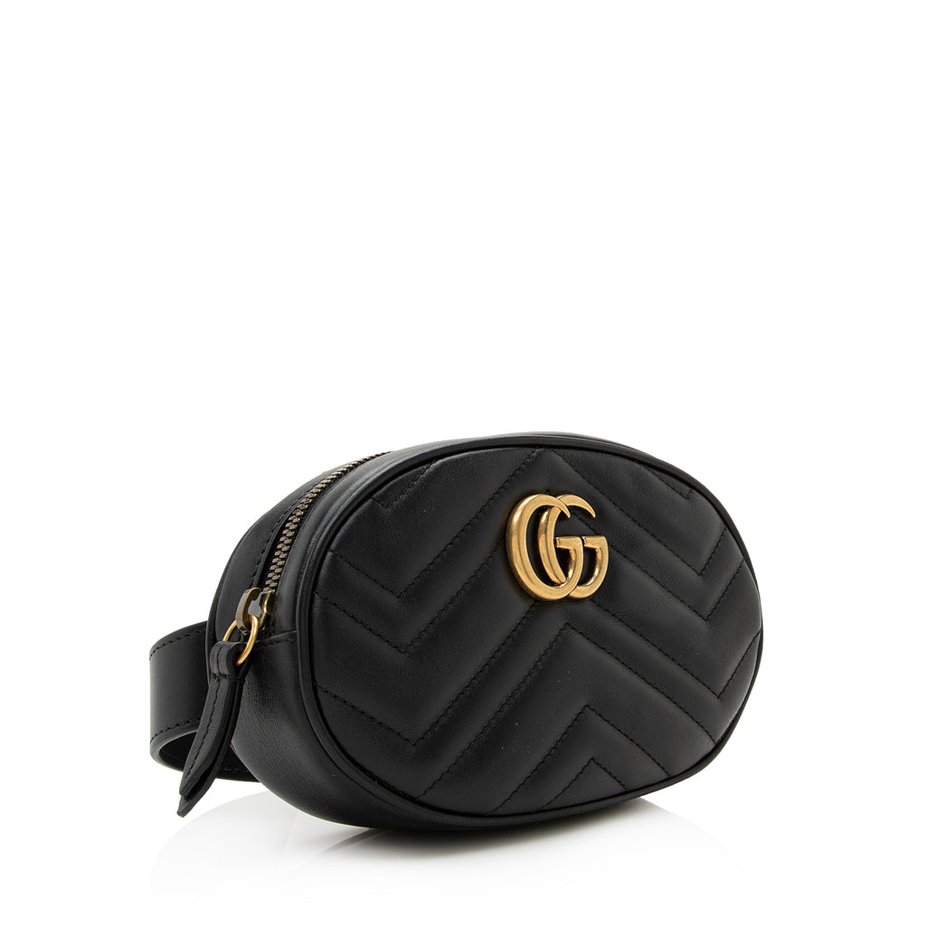Gucci Matelasse Leather GG Marmont Belt Bag - Size 34 / 85 (SHF-23400)