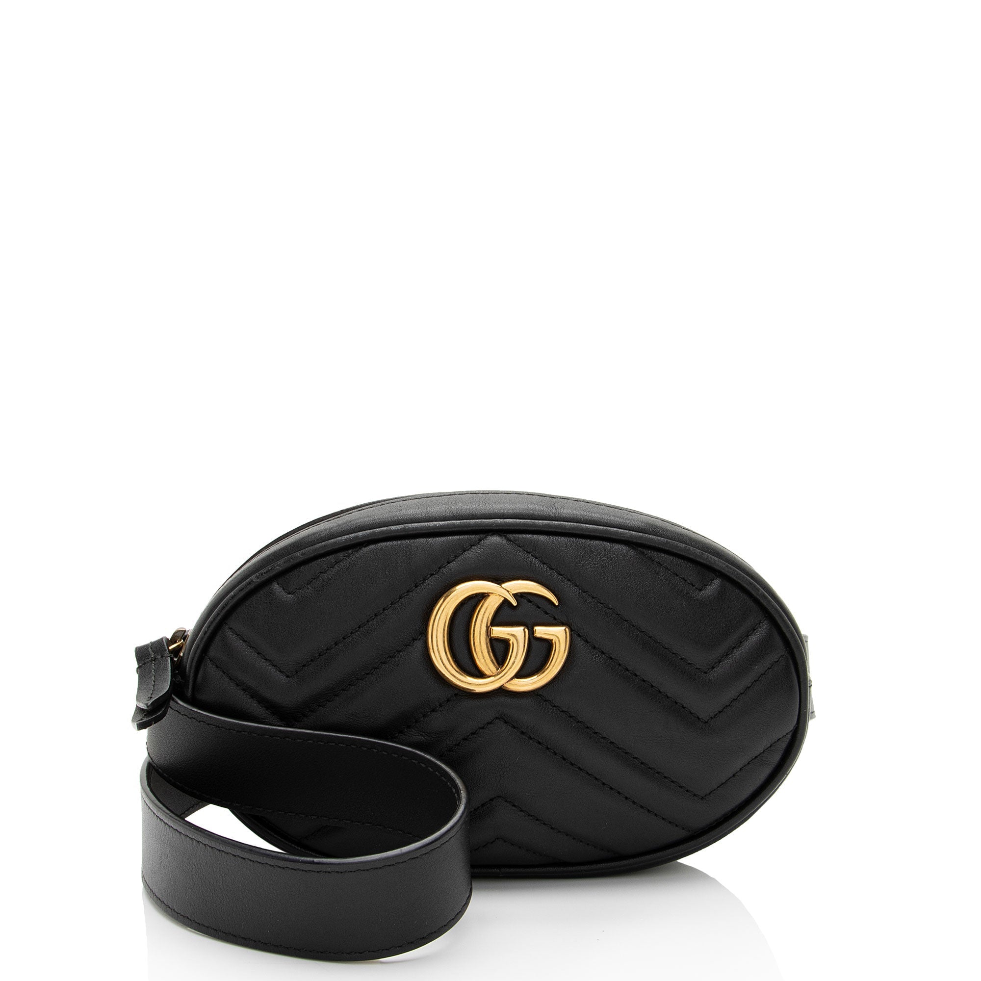 Gucci Matelasse Leather GG Marmont Belt Bag - Size 34 / 85 (SHF-htartv)