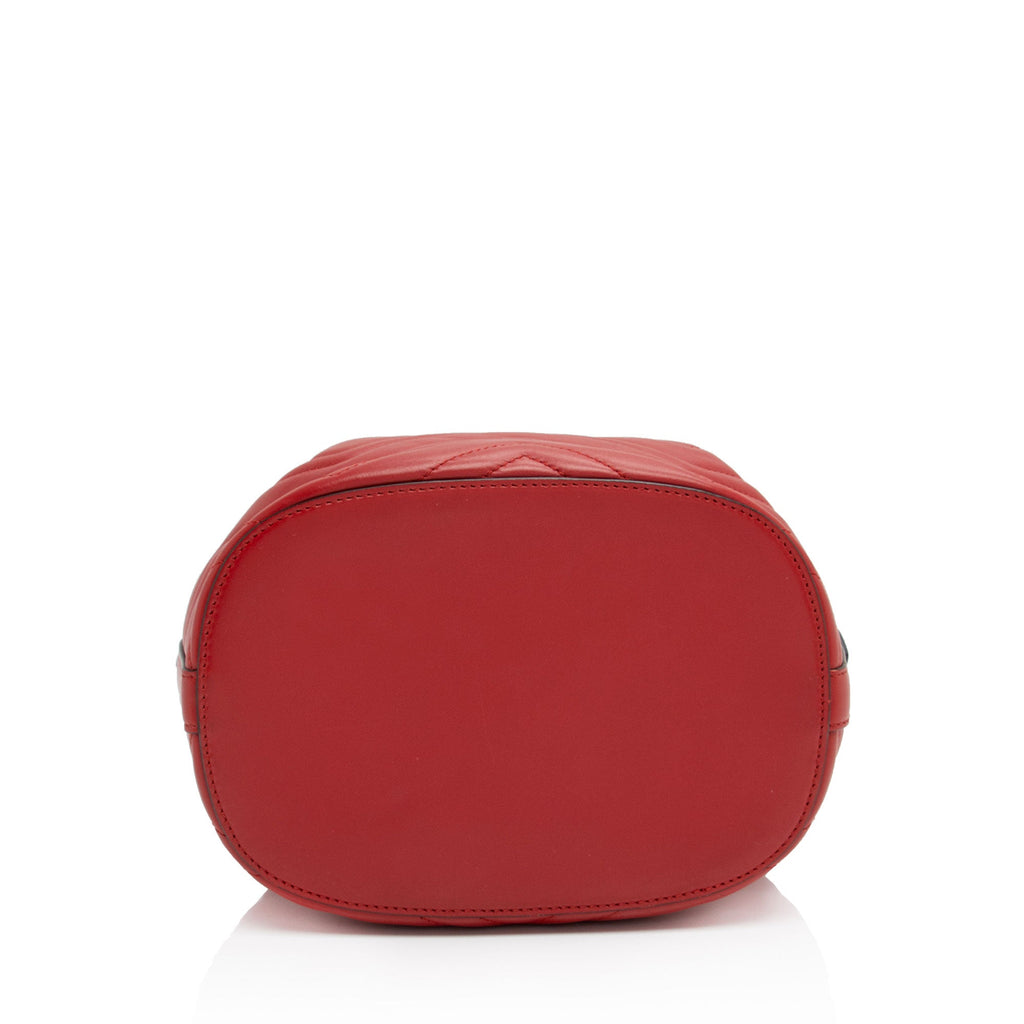 Gucci Matelasse Leather GG Marmont Bucket Bag