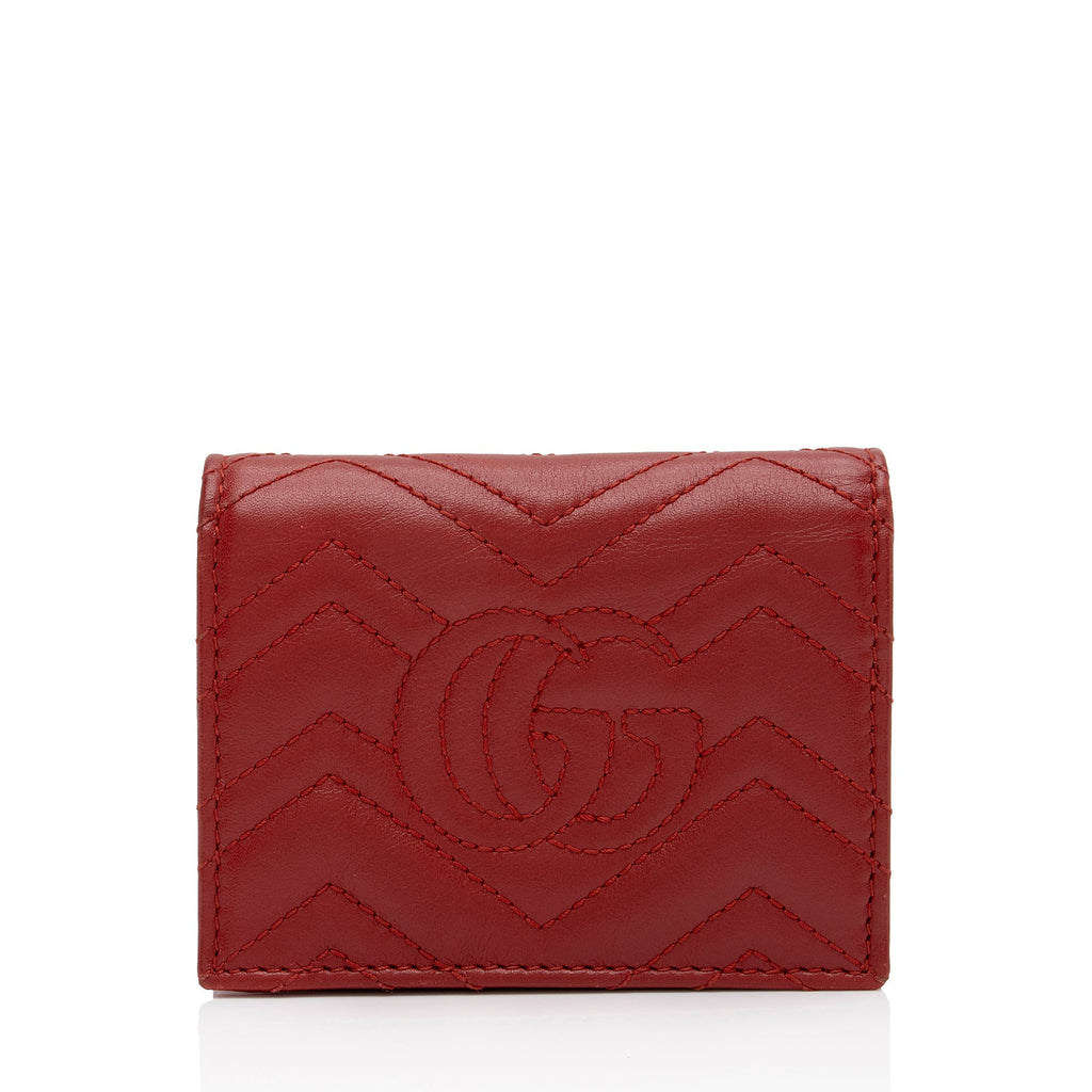 Gucci Matelasse Leather GG Marmont Card Case Wallet (SHF-o0HCO4)