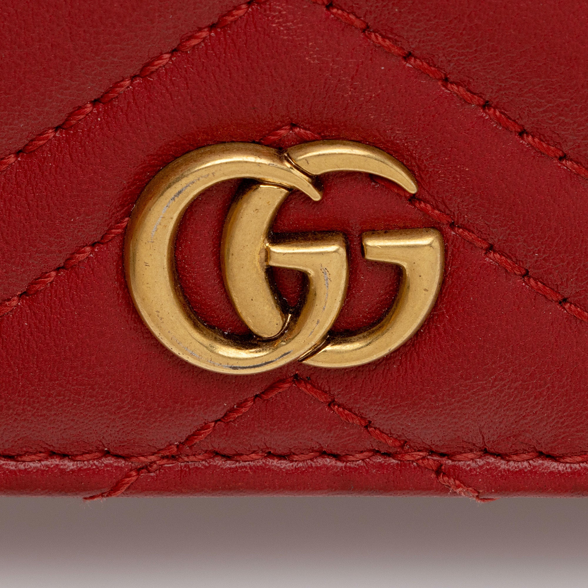 Gucci Matelasse Leather GG Marmont Card Case Wallet (SHF-o0HCO4)