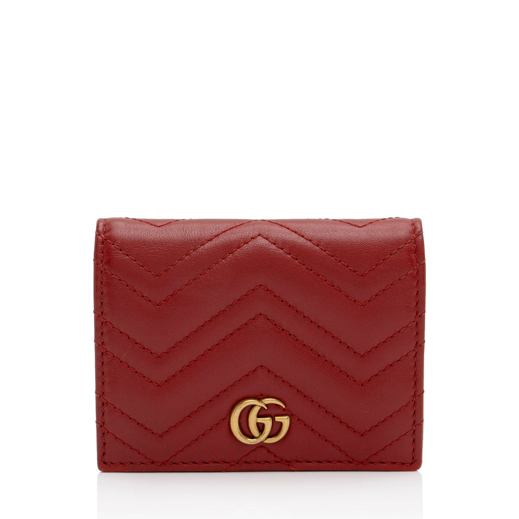 Gucci Matelasse Leather GG Marmont Card Case Wallet (SHF-o0HCO4)