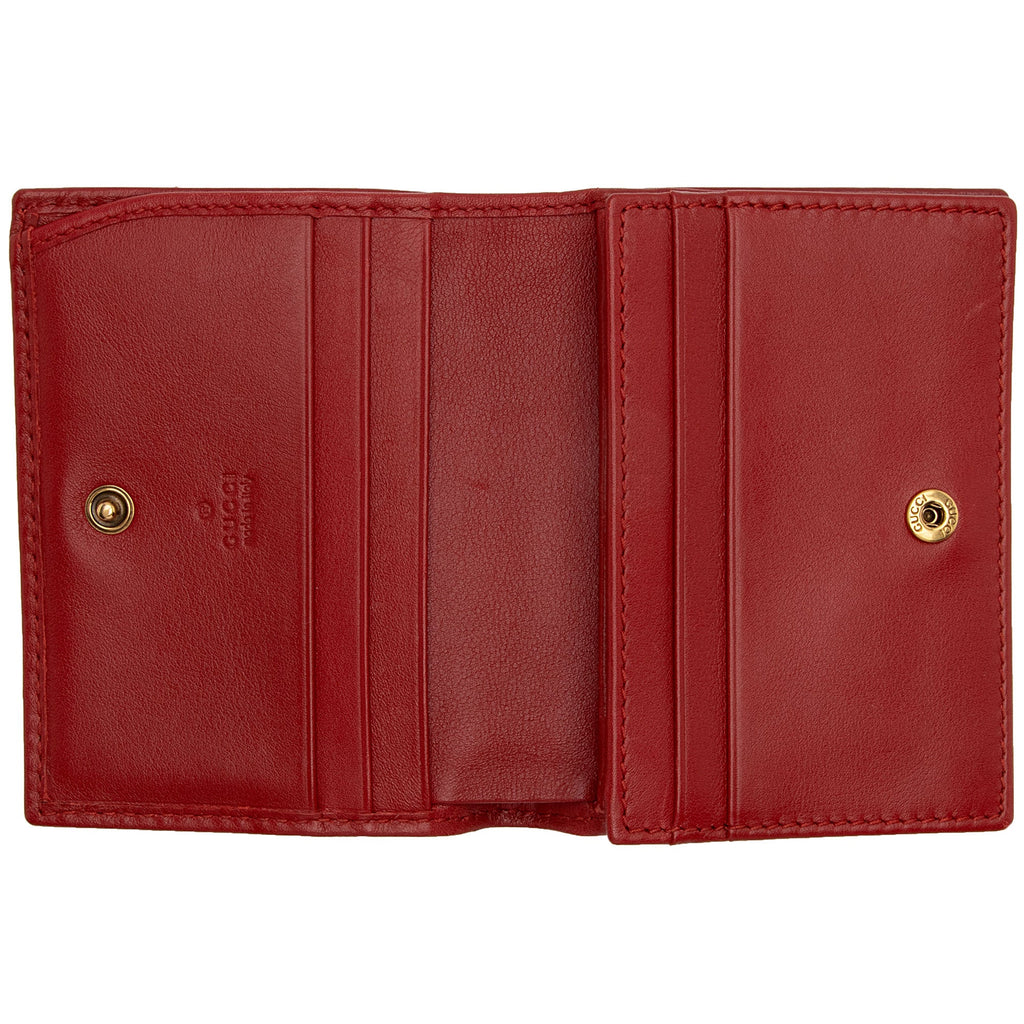 Gucci Matelasse Leather GG Marmont Card Case Wallet (SHF-o0HCO4)