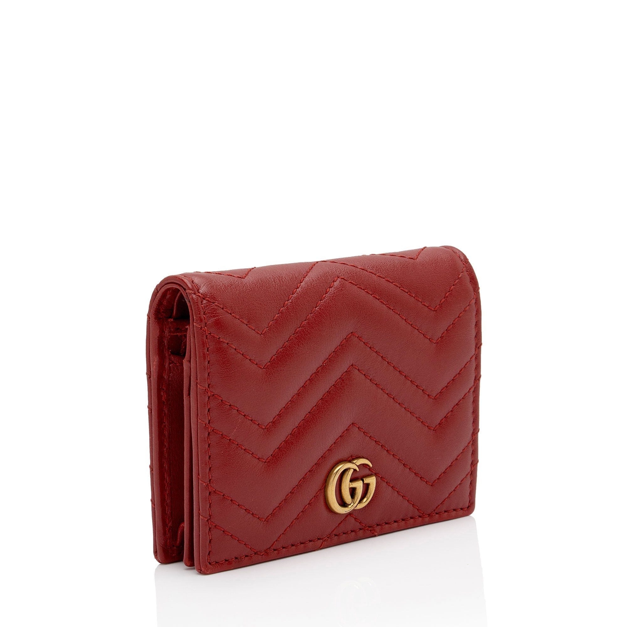 Gucci Matelasse Leather GG Marmont Card Case Wallet (SHF-o0HCO4)