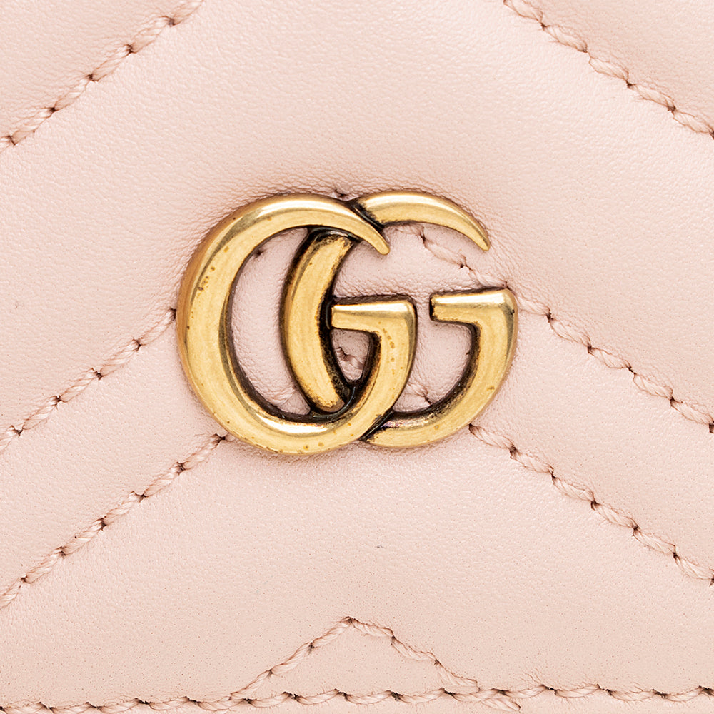 Gucci Matelasse Leather GG Marmont Card Case (SHF-19301)