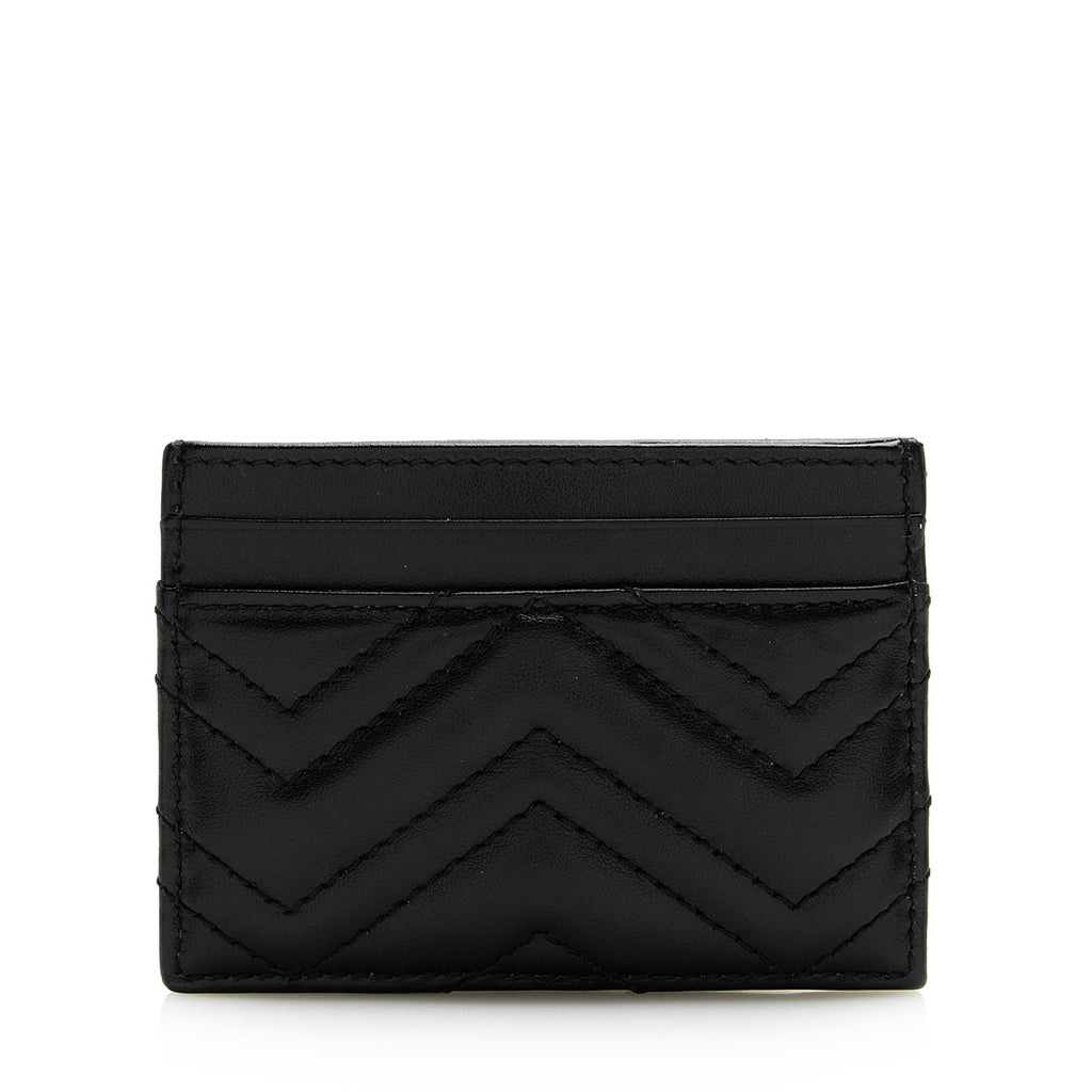 Gucci Matelasse Leather GG Marmont Card Case (SHF-22416)