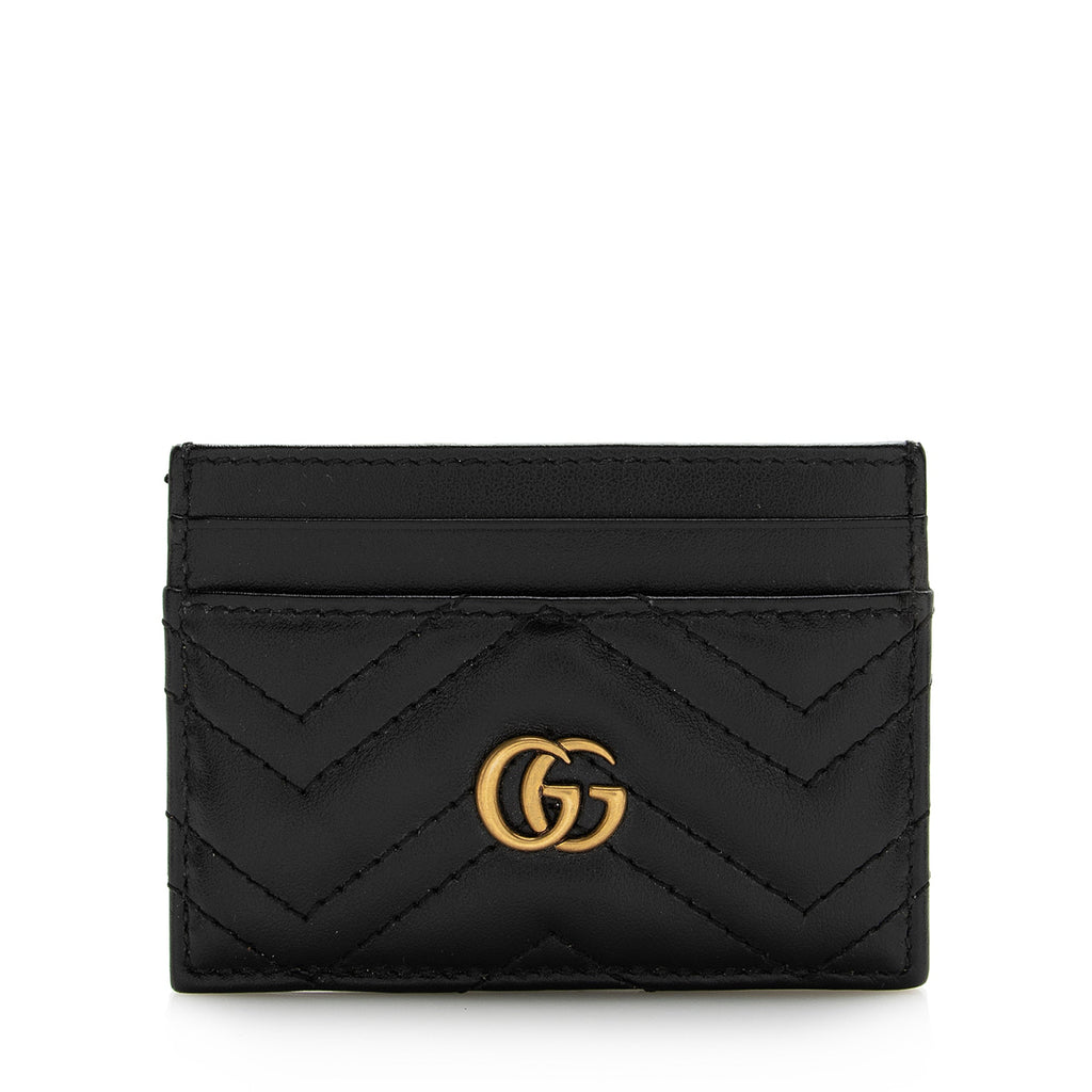 Gucci Matelasse Leather GG Marmont Card Case (SHF-22416)