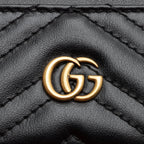 Gucci Matelasse Leather GG Marmont Card Case (SHF-22416)