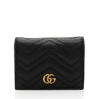 Gucci Matelasse Leather GG Marmont Card Case (SHF-AcctXE)