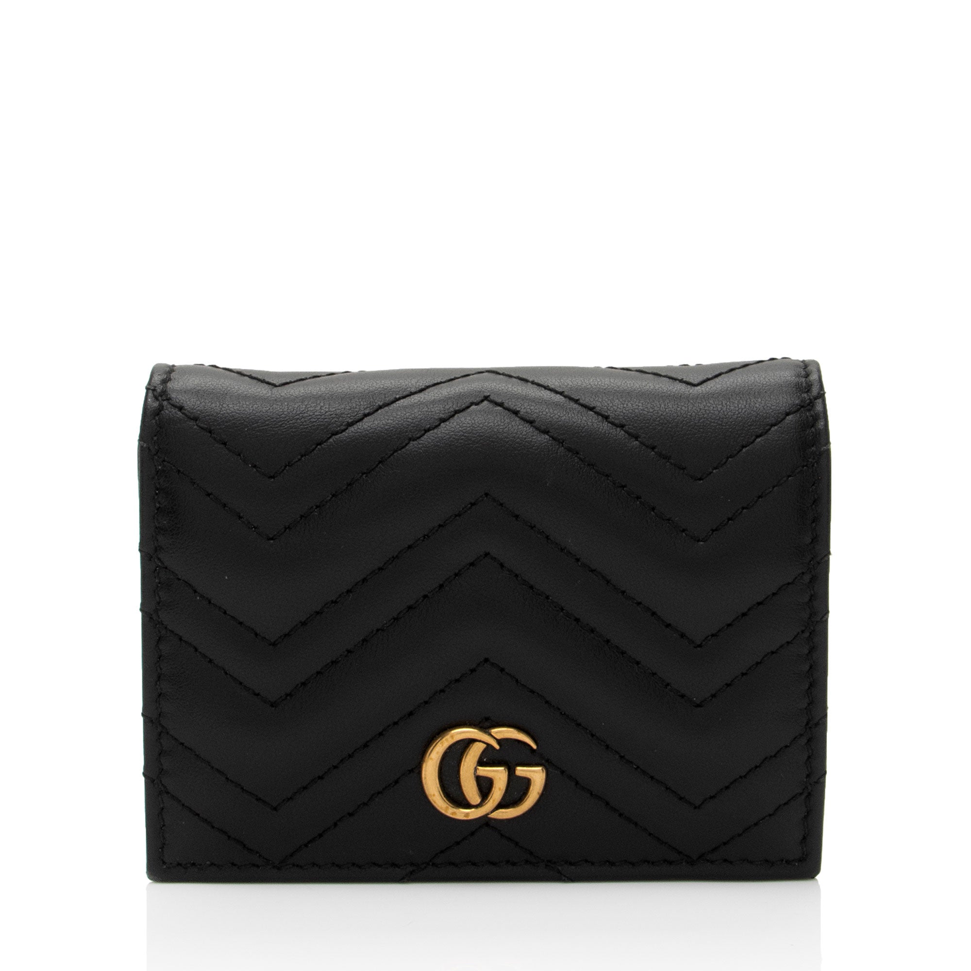 Gucci Matelasse Leather GG Marmont Card Case (SHF-AcctXE)